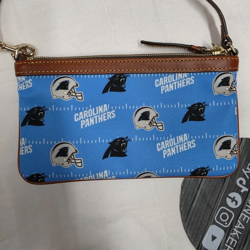 Dooney & Bourke Carolina Panthers Blue Clutch Wristlet with Detachable Strap